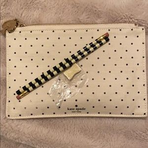 Kate Spade Pencil Pouch w/ Two Pencils & Sharpener